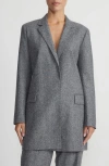 Lafayette 148 Flecked Donegal Flap Pocket Jacket In Graphite Multi