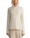Lafayette 148 New York Floral Motif Dropped Shoulder Silk-blend Sweater