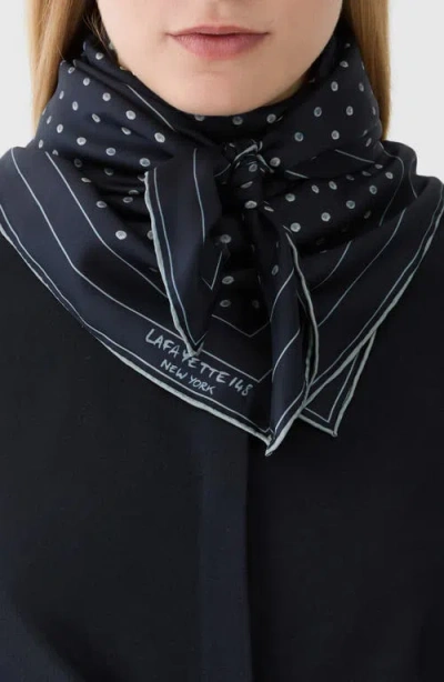 Lafayette 148 New York Floral Silk Scarf In Blue