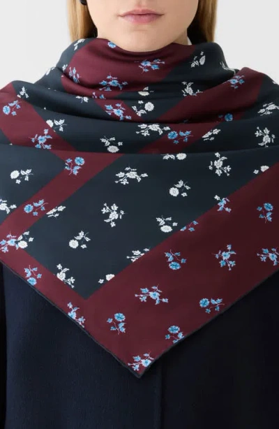 Lafayette 148 New York Floral Silk Scarf In Multi