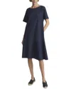 Lafayette 148 New York Flounced Hem Woven Combo Dress