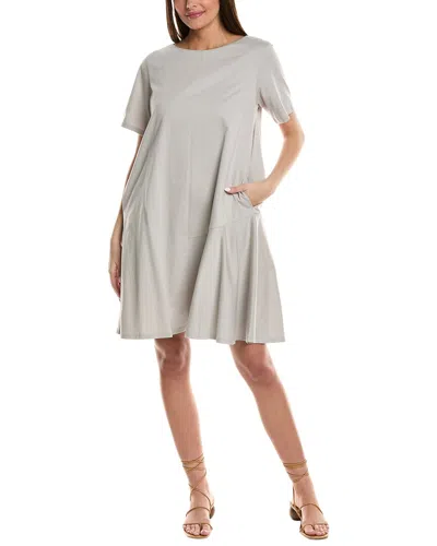 Lafayette 148 New York Flounced Hem Woven Combo Dress