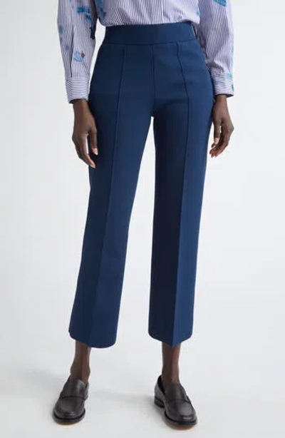 Lafayette 148 New York Foley Crepe Knit Flare Ankle Pants In Blue