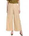 Lafayette 148 New York Franklin Silk & Linen-blend Wide Leg Ankle Pant In Neutral