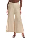 Lafayette 148 New York Franklin Wide Leg Linen Ankle Pant In Brown