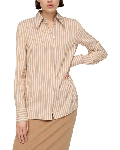 Lafayette 148 New York French Cuffed Silk Blouse In Animal Print