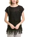 Lafayette 148 New York Fringed Linen-blend Blouse