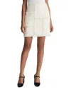 Lafayette 148 New York Fringed Patchwork Mini Skirt In White