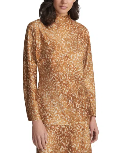 Lafayette 148 New York Funnel Neck Dolman Blouse In Brown