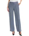 Lafayette 148 New York Gates Full Leg Linen & Wool-blend Pant In Blue