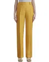 Lafayette 148 Gates Full Leg Linen Blend Pants In Yellow