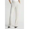 Lafayette 148 New York Gates Linen Blend Reed Cloth Straight Leg Pants In Pebble Multi