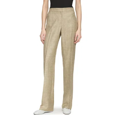Lafayette 148 New York Gates Marled Weave Straight Leg Pants In Loden Green Multi