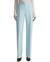 Lafayette 148 Wool-silk Crepe Gates Pant In Green