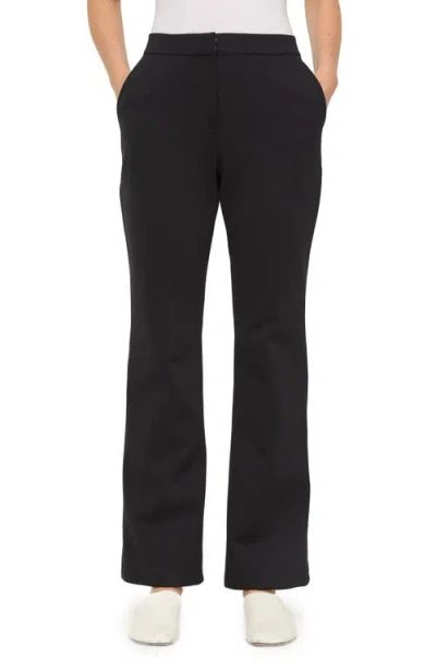 Lafayette 148 New York Gates Scuba Knit Flare Leg Pants In Black
