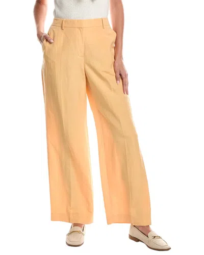 Lafayette 148 New York Gates Silk & Linen Pant In Yellow