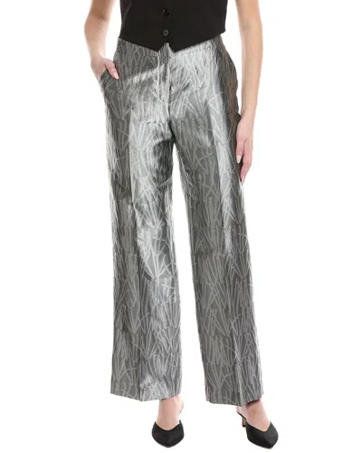 Lafayette 148 New York Gates Silk-blend Pant In Gray