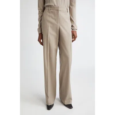 Lafayette 148 New York Gates Stretch Wool Straight Leg Pants In Brown