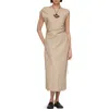 Lafayette 148 New York Gathered Organic Cotton Poplin Midi Dress