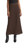 Lafayette 148 Finespun Voile Sunburst Ribbed Skirt In Wood Metallic