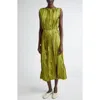 Lafayette 148 Sleeveless Slit-hem Midi Dress In Kiwi