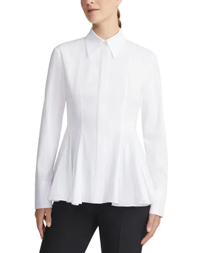 Lafayette 148 New York Godet Peplum Shirt In White