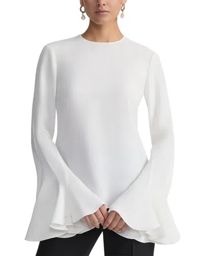 Lafayette 148 New York Godet Sleeve Blouse In White