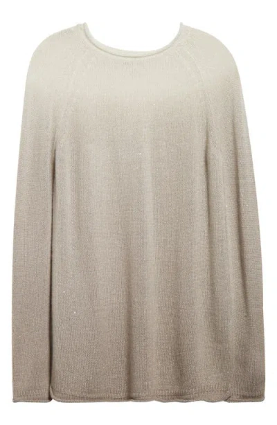 Lafayette 148 New York Bateau Neck Sweater Linen Sweater In Hickory Ombre