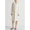 Lafayette 148 New York Hand Fringed Patchwork Bouclé Tweed Coat In Cloud