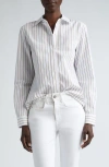 Lafayette 148 Hayward Shirt In Green Yucca Multi