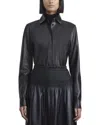 Lafayette 148 New York Heritage Button Down Leather Bodysuit