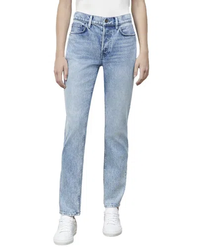 Lafayette 148 New York High Rise Straight Ankle Pant In Blue