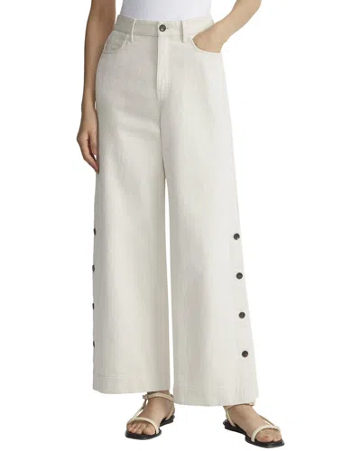 Lafayette 148 New York High Rise Wide Ankle Pant In White