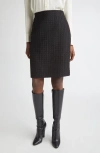 Lafayette 148 New York High Waist Textured Houndstooth Jacquard Skirt In Black