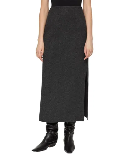 Lafayette 148 New York High Waisted Wool & Cashmere-blend Midi Skirt In Black