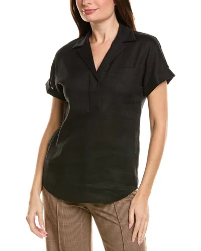 Lafayette 148 New York Huxley Linen Blouse In Black