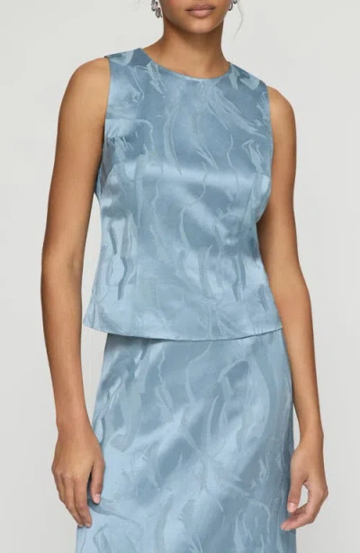 Lafayette 148 New York Jacquard Shell In Paper Blue