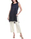 Lafayette 148 New York Jacquard Tunic Blouse In Blue
