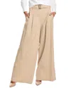 Lafayette 148 Organic Cotton Pleated Wide Leg Pant