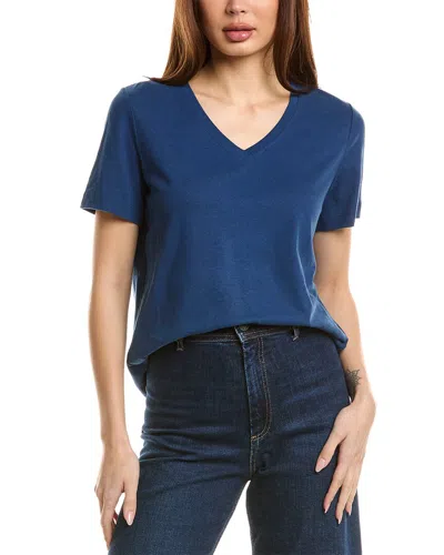 Lafayette 148 New York James V-neck Tee In Blue