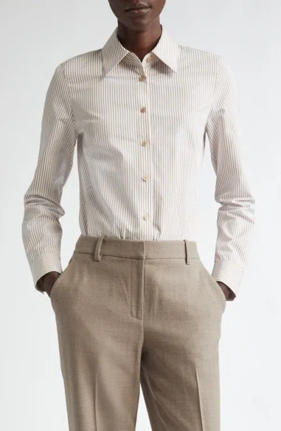 LAFAYETTE 148 LAFAYETTE 148 NEW YORK KENNEDY STRIPE COTTON BUTTON-UP SHIRT