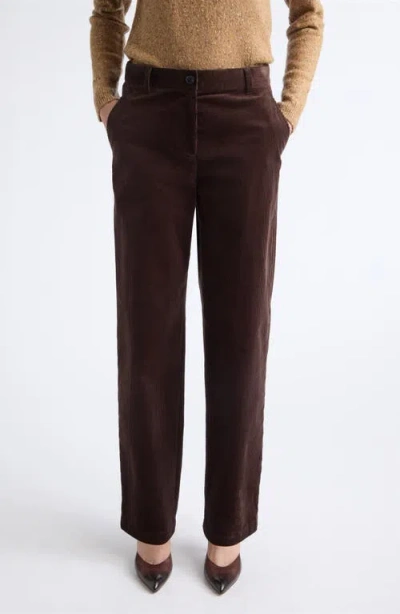 Lafayette 148 New York Kent Stretch Corduroy Barrel Leg Pants In Brown