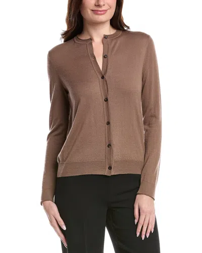 Lafayette 148 New York Knit Cashmere Cardigan In Brown