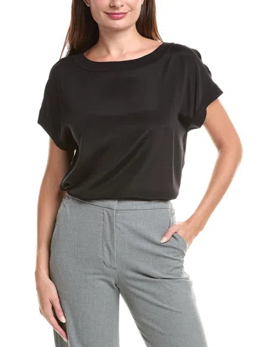 Lafayette 148 New York Knit Silk-blend Blouse In Black