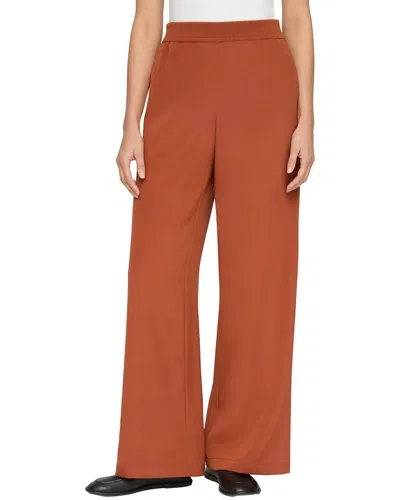 Lafayette 148 New York Knit Waist Riverside Silk-blend Wide Leg Pant In Orange