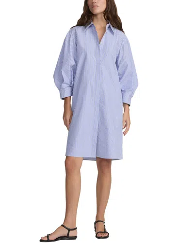 Lafayette 148 New York Lantern Sleeve Shirtdress In Blue