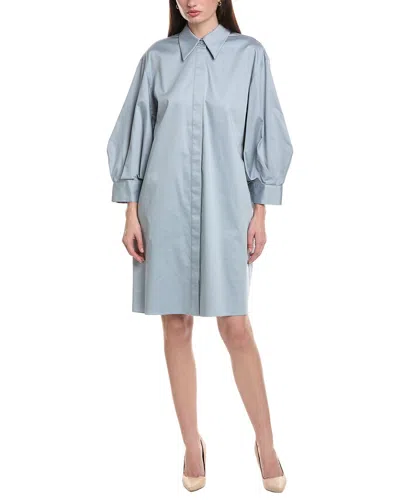 Lafayette 148 New York Lantern Sleeve Shirtdress In Blue