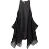 Lafayette 148 New York Layered Sleeveless Silk Organza Dress In Black