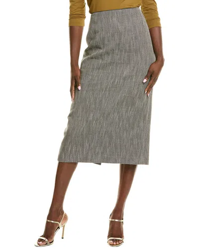Lafayette 148 New York Linen & Wool-blend Skirt In Gray