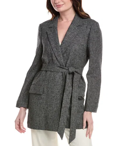 Lafayette 148 New York Linen Blazer In Black
